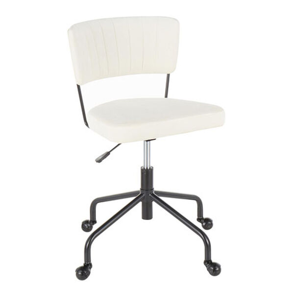 Tania Black and Cream Rich Velvet Upholstery Task Chair, image 1
