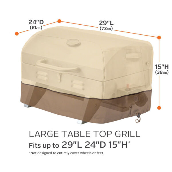 Ash Beige and Brown Rectangular Table Top Grill Cover, image 4