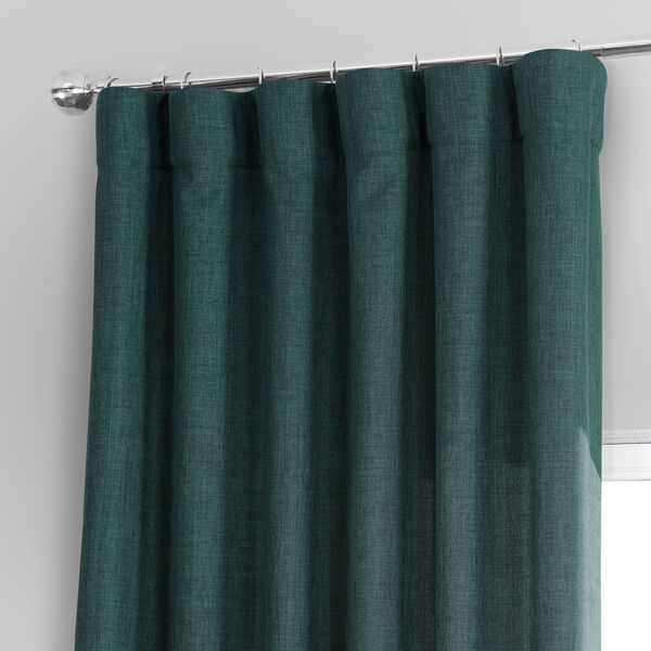Empire Green Italian Faux Linen Single Panel Curtain, image 2