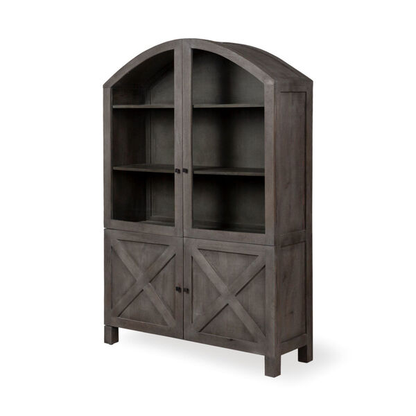 Barrett Gray Solid Wood Display Cabinet, image 1