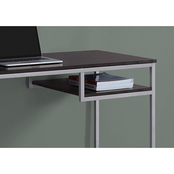 Cappucino and Silver 22-Inch Computer Desk with Open Shelf, image 3