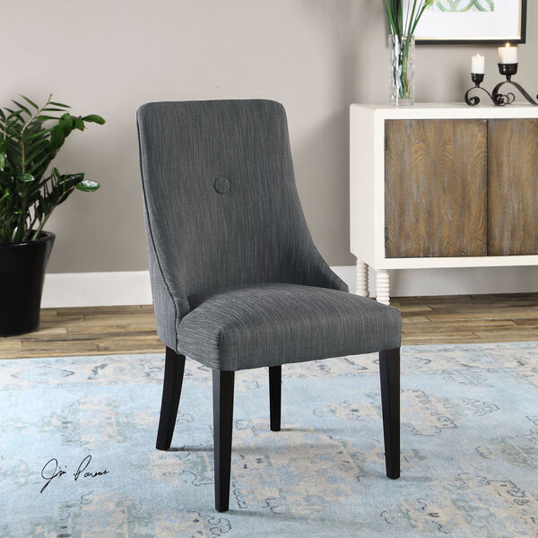 Patamon Gray and Walnut Armless Chair, Set of 2, image 2