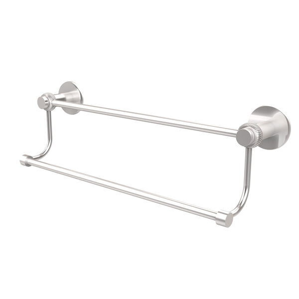 Mercury Collection 36 Inch Double Towel Bar with Twist Accents, Satin Chrome, image 1