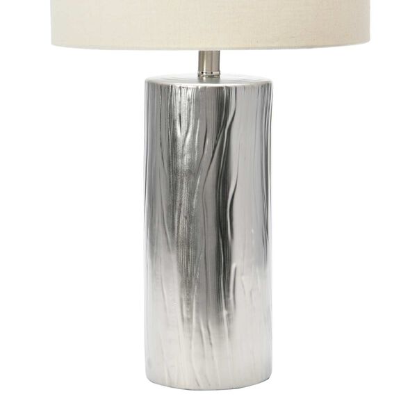 Silver One-Light Faux Bois Stoneware Table Lamp, image 5