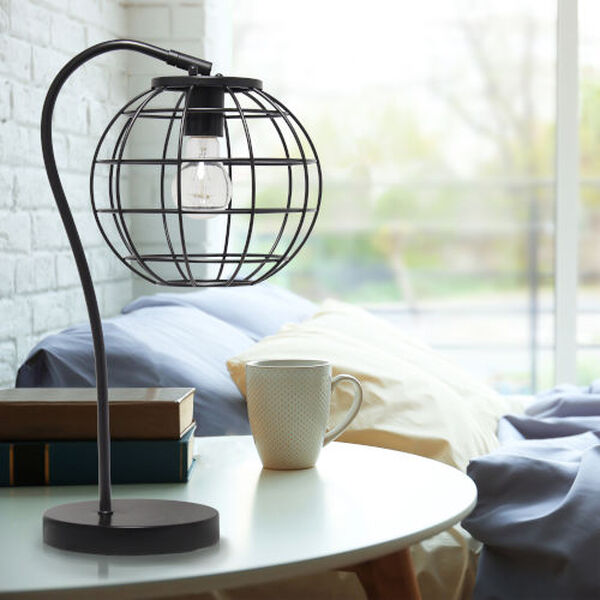 Wired Black One-Light Cage Table Lamp, image 5