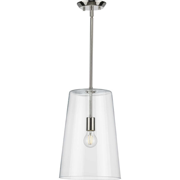 Clarion Polished Nickel 11-Inch One-Light Pendant, image 4