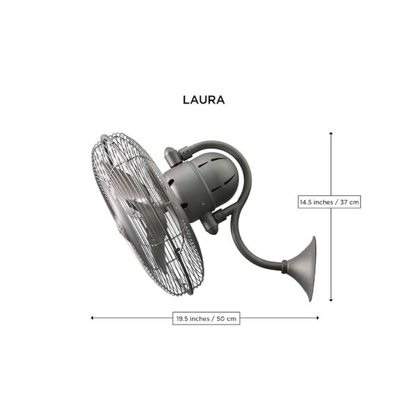 Laura Matte Black 16-Inch Wall Fan - (Open Box), image 6