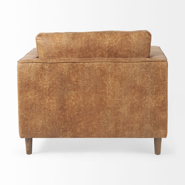 Loretta Cognac Brown Arm Chair with Two Bolster Cushions, image 4