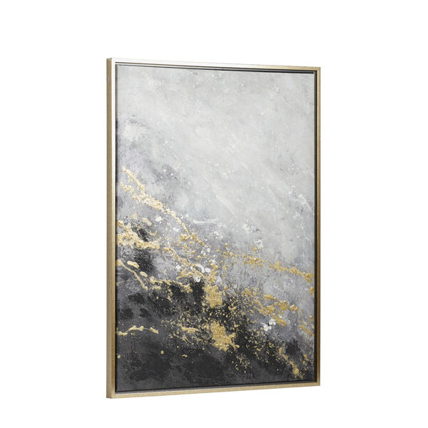 Black and Gold Abstract Canvas Wall Art, 40-Inch x 30-Inch, image 4