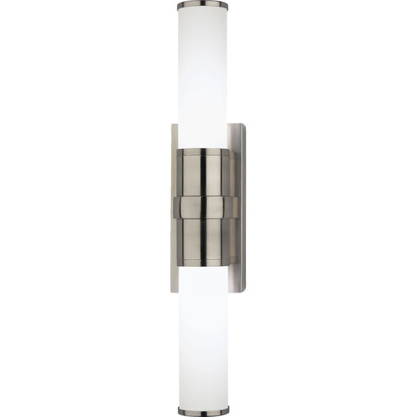 Roderick Silver Two-Light LED Wall Sconce With White Frosted Glass Shades, image 1