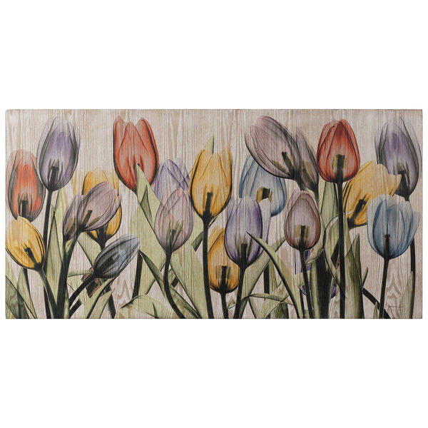 Tulipscape Giclee Printed on Hand Finished Ash Wood Wall Art, image 2