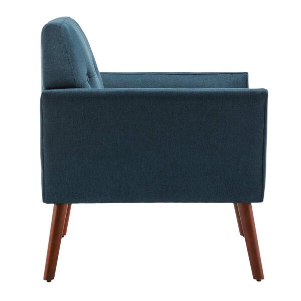 Take A Seat Dark Blue Fabric Espresso Andy Accent Chair, image 6