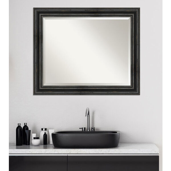 Rustic Pine Black 33-Inch Bathroom Wall Mirror, image 6