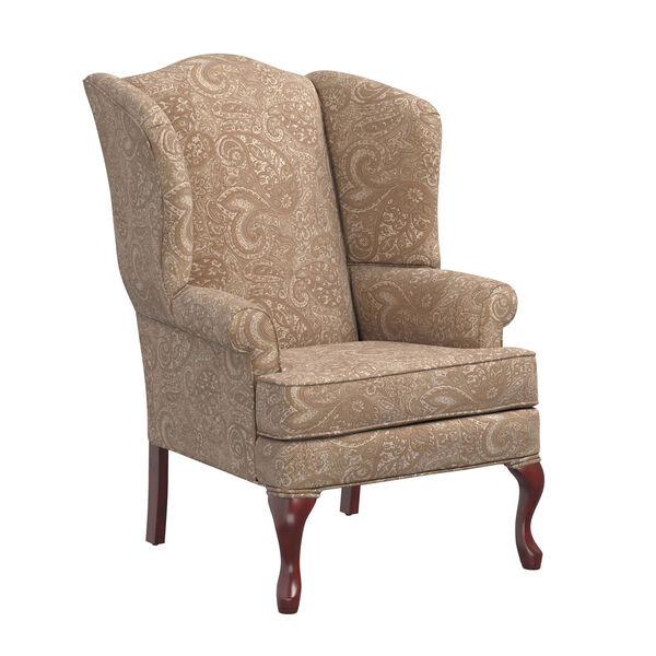 Paisley Cream Wingback Chair, image 1