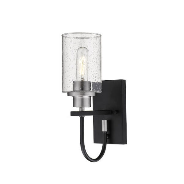 Clifton Matte Black and Brushed Nickel One-Light Wall Sconce, image 1