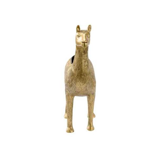 Antique Brass Drama Llama Planter, image 6