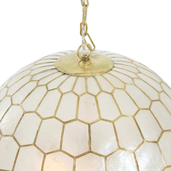 White and Antique Gold One-Light 20-Inch Pendant, image 4