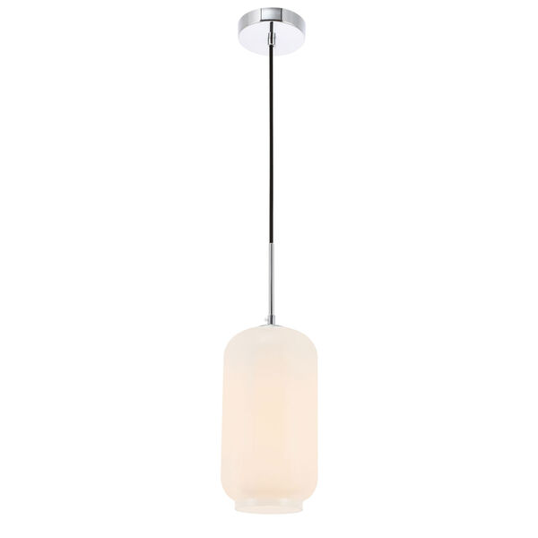 Collier Chrome Six-Inch One-Light Mini Pendant with Frosted White Glass, image 6