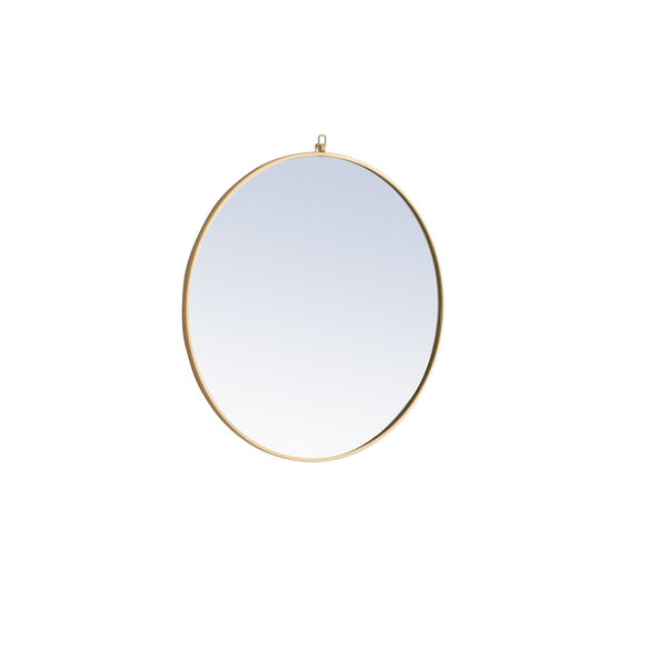 Eternity Brass Round 32-Inch Mirror with Hook, image 5