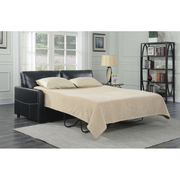 Selby Black 79-Inch Queen Sleeper Sofa with Pillow, image 6