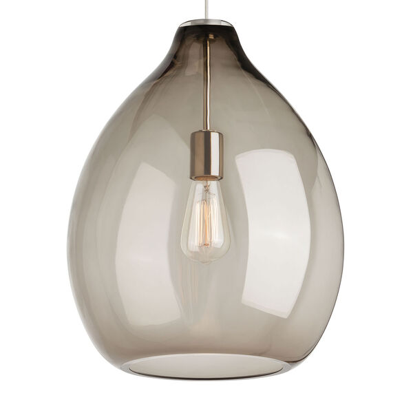 Quinton Black One-Light Pendant with Smoke Shade and Black Stem, image 1