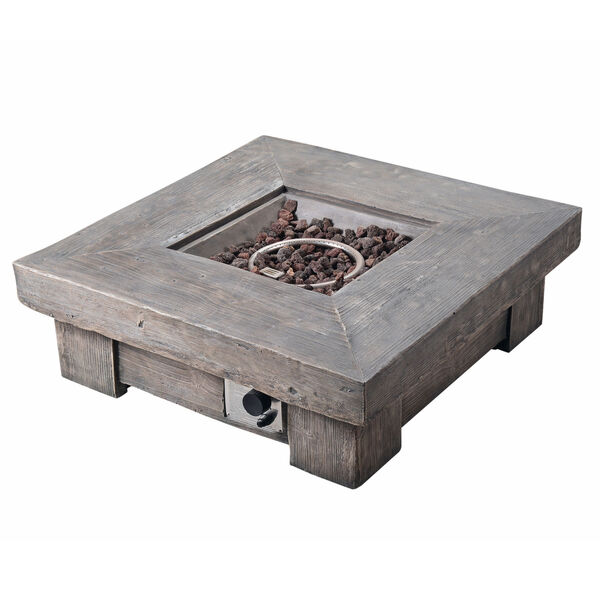 Brown Outdoor Retro Look Square Propane Gas Fire Pit, image 5