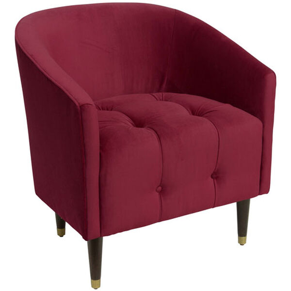 Velvet Berry 32-Inch Tufted Tub Chair, image 1
