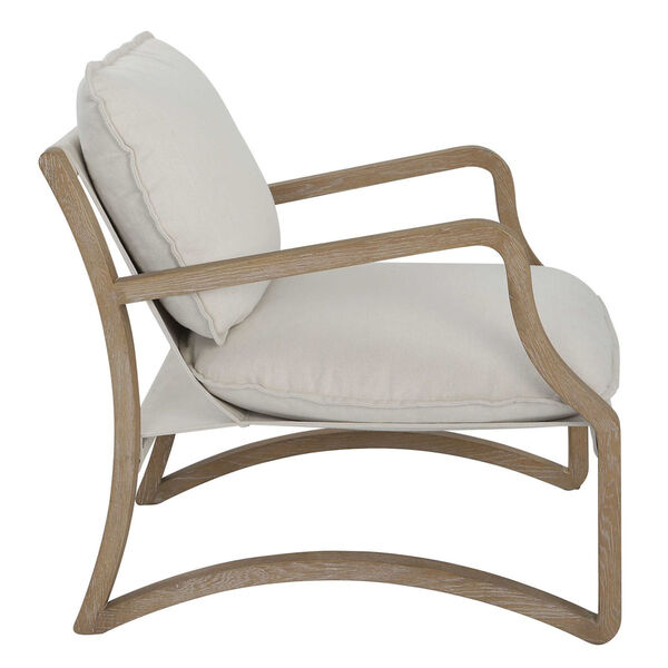 Melora White and Natural Accent Chair, image 5