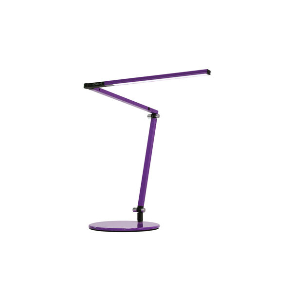Z-Bar Purple LED Desk Lamp with Two-Piece Clamp Mount, image 1