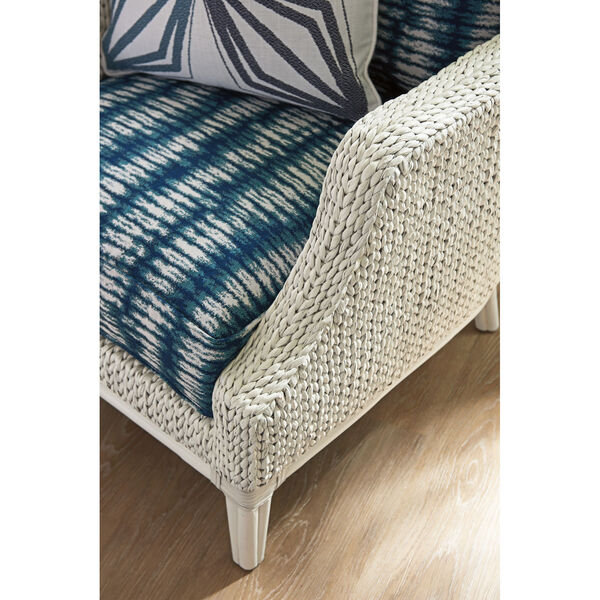 Ocean Breeze White and Blue Vero Wing Chair, image 3