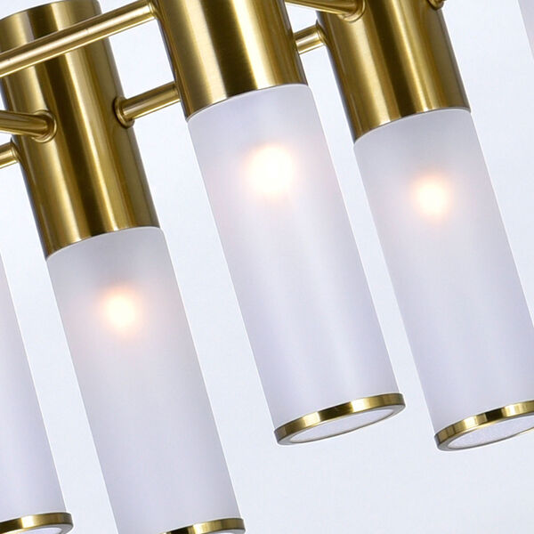 Pipes Brass 12-Light LED Chandelier, image 4