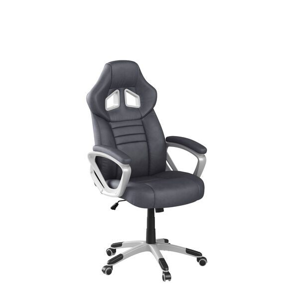 Everett Black Gaming Office Chair with Vegan Leather, image 1