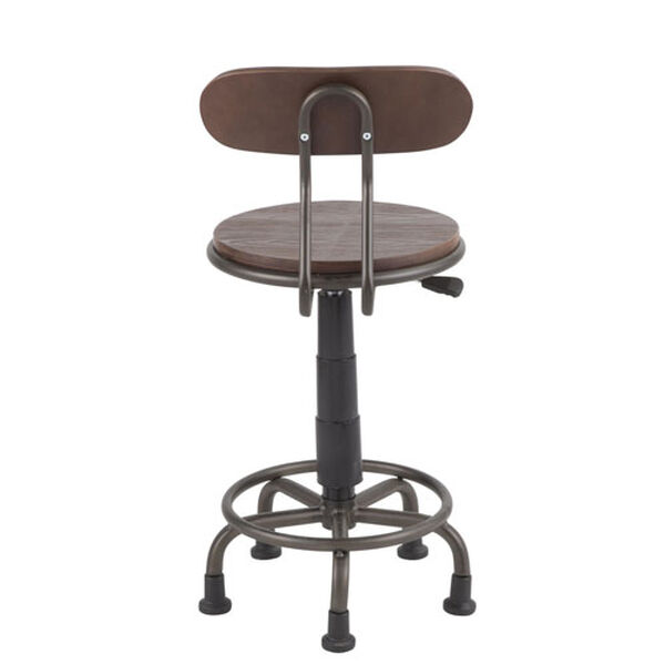 Dakota Antique Black and Espresso Swivel Task Chair, image 6