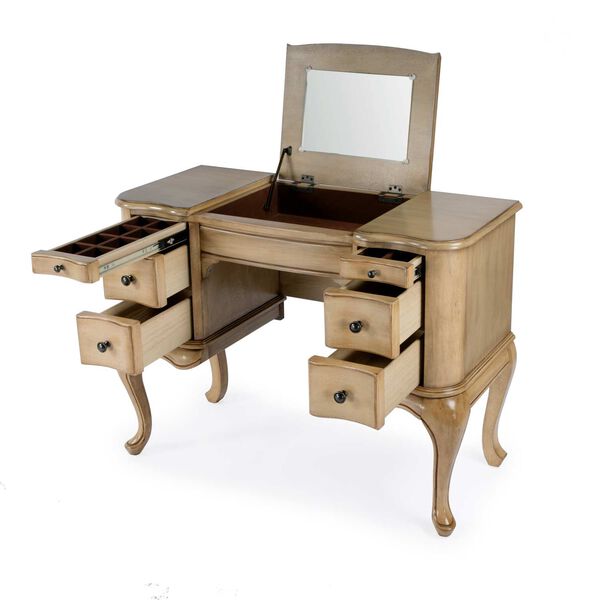 Charlotte Antique Beige Vanity Desk with Storage, image 3