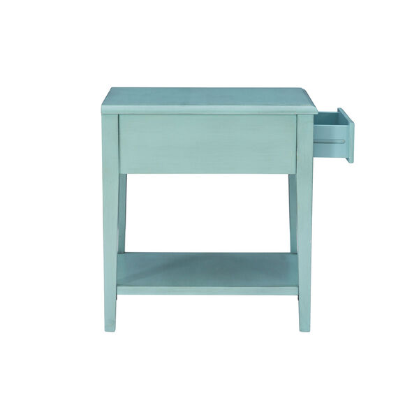 Aubrey Distressed Teal Side Accent Table, image 7