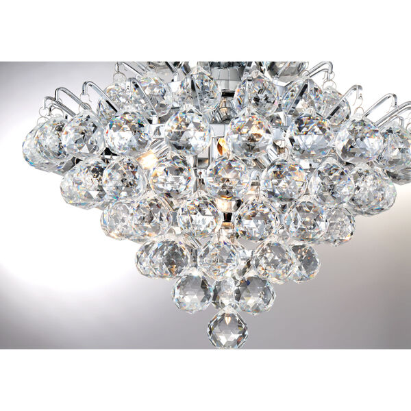Bordeaux With Clear Crystal Polished Chrome Four-Light Pendant, image 5