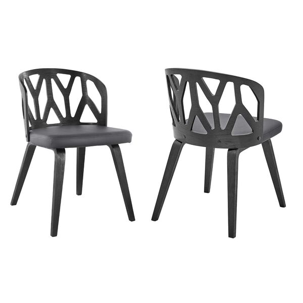 Nia Matte Black Gray Side Chair, Set of Two, image 1