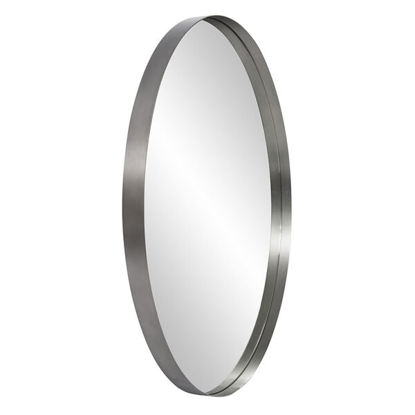 Steele Brushed Silver Round Wall Mirror, image 2