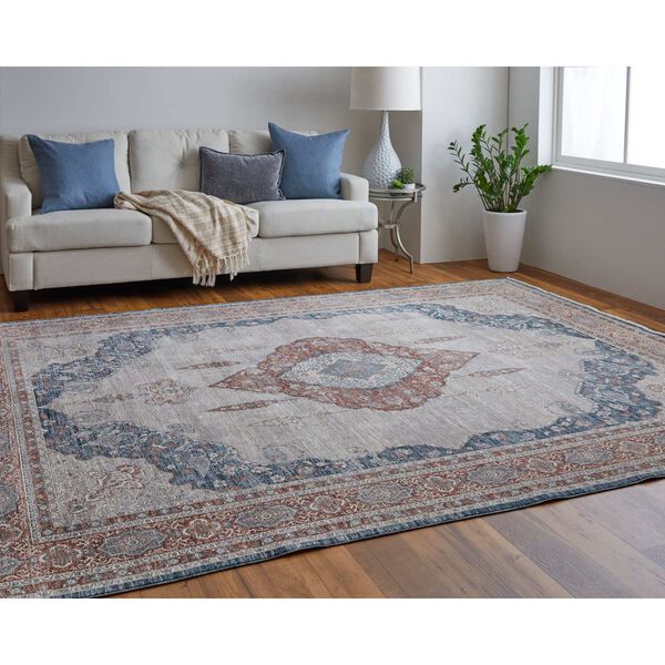 Marquette Gray Red Blue Area Rug, image 4