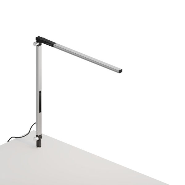 Z-Bar Silver Warm Light LED Solo Mini Desk Lamp with Through-Table Mount, image 1