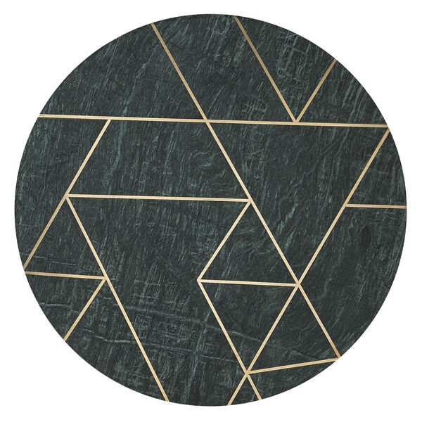 Haven Green Marble and Brass Accent Table, image 5