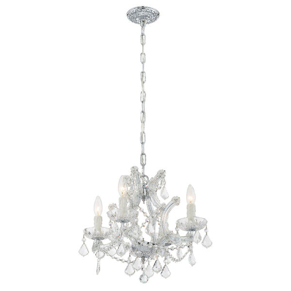 Maria Theresa Polished Chrome Four-Light Chandelier Draped In Hand Cut Crystal, image 6