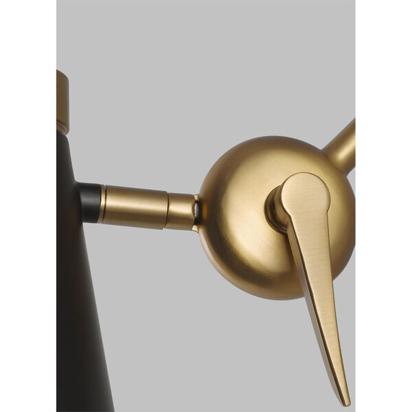 Signoret Burnished Brass and Black One-Light Swing Arm Wall Sconce, image 4