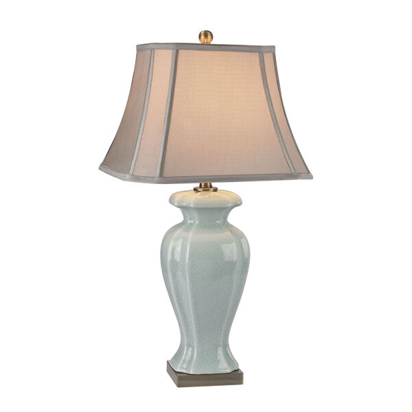 Celadon Green and Brass One-Light Table Lamp, image 1