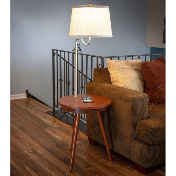 Owen Brown LED Floor Lamp with Table, image 4