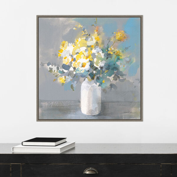 Danhui Nai Gray Touch of Spring I White Vase 22 x 22 Inch Wall Art, image 4