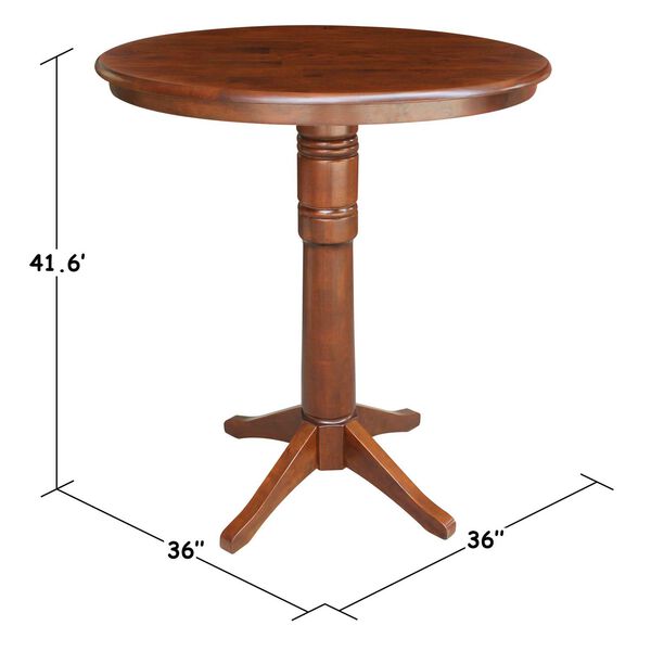 Espresso 41-Inch High Round Top Pedestal Table, image 4