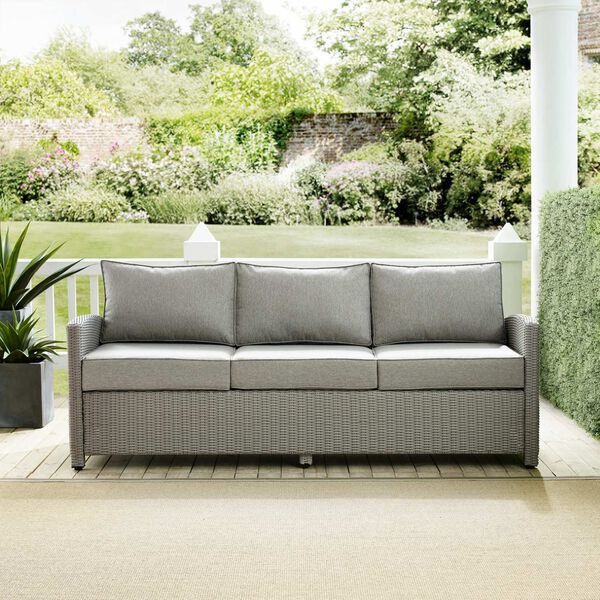 Bradenton Gray Gray Outdoor Wicker Sofa, image 5
