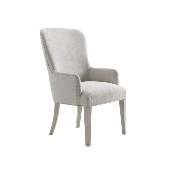 Oyster Bay White Baxter Dining Upholstered Arm Chair, image 1