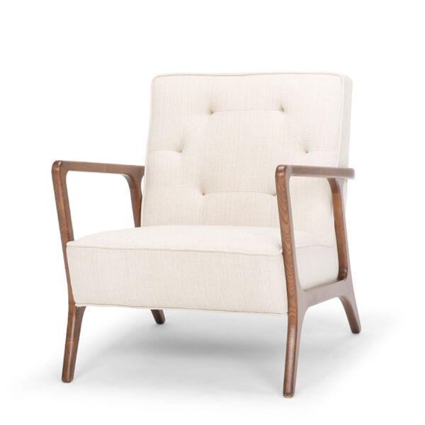 Eloise Off White and Walnut Occasional Chair, image 1